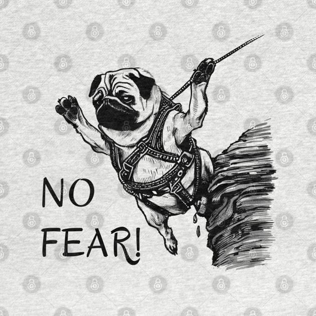 No Fear - Pug Rock Climber by TheWanderingFools